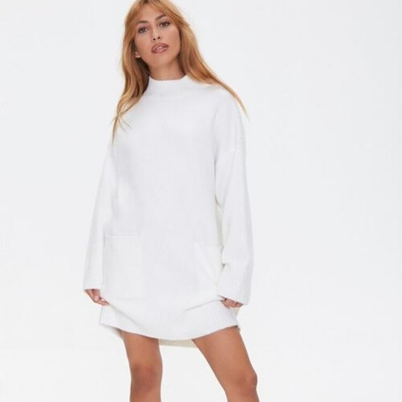 Forever 21 Dresses & Skirts - white knit sweater dress